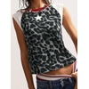image:imageRoseSeek Womens Y2K Leopard Print Slimming Tank Tops Color Block Sleeveless Going Out Top Concert OutfitsBlue