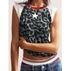 image:imageRoseSeek Womens Y2K Leopard Print Slimming Tank Tops Color Block Sleeveless Going Out Top Concert OutfitsBlue