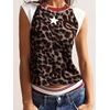 image:imageRoseSeek Womens Y2K Leopard Print Slimming Tank Tops Color Block Sleeveless Going Out Top Concert OutfitsCoffee