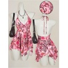 image:imageRoseSeek Womens Y2K Paisley Floral Halter Tops Summer Going Out Sleeveless Low Cut Ruffle Hem Flowy Tank TopPink