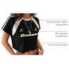 image:imageRoseSeek Womens Y2K Short Sleeve Crop T Shirts Striped Letter Graphic Tees Music Festival Crop TopsBlack