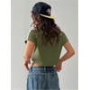 image:imageRoseSeek Womens Y2K Short Sleeve Crop T Shirts Striped Letter Graphic Tees Music Festival Crop TopsGreen