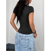 image:imageRoseSeek Womens Y2K Sporty Jersey Shirts V Neck Sleeve Tight Cropped Tees Street Graphic Summer TopBlack