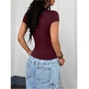 image:imageRoseSeek Womens Y2K Sporty Jersey Shirts V Neck Sleeve Tight Cropped Tees Street Graphic Summer TopBurgundy