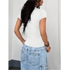 image:imageRoseSeek Womens Y2K Sporty Jersey Shirts V Neck Sleeve Tight Cropped Tees Street Graphic Summer TopWhite
