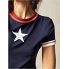 image:imageRoseSeek Womens Y2K Star Patched Crop Tee Tops Short Sleeve Ribbed Summer Vintage Tight ShirtBlue