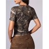 image:imageRoseSeek Womens Y2k Camo Maple Leaf Print Crop T Shirts Crew Neck Short Sleeve Slim Fit Tops Grunge Going OutBlack