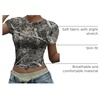 image:imageRoseSeek Womens Y2k Camo Maple Leaf Print Crop T Shirts Crew Neck Short Sleeve Slim Fit Tops Grunge Going OutGrey
