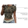 image:imageRoseSeek Womens Y2k Camo Maple Leaf Print Crop T Shirts Crew Neck Short Sleeve Slim Fit Tops Grunge Going OutMulticolor