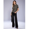 image:imageRoseSeek Womens Y2k Cheetah Print Top Leopard Print Tops Short Sleeve Loose Basic Animal Print Summer T ShirtMulticolor Grey