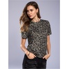 image:imageRoseSeek Womens Y2k Cheetah Print Top Leopard Print Tops Short Sleeve Loose Basic Animal Print Summer T ShirtMulticolor Grey