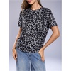 image:imageRoseSeek Womens Y2k Cheetah Print Top Leopard Print Tops Short Sleeve Loose Basic Animal Print Summer T ShirtMulticolor Leopard