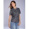 image:imageRoseSeek Womens Y2k Cheetah Print Top Leopard Print Tops Short Sleeve Loose Basic Animal Print Summer T ShirtMulticolor Leopard