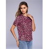 image:imageRoseSeek Womens Y2k Cheetah Print Top Leopard Print Tops Short Sleeve Loose Basic Animal Print Summer T ShirtMulticolor Pink