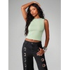 image:imageRoseSeek Womens Y2k Grommet Ribbed Knit Tank Top Mock Neck Sleeveless Summer Crop TopsMint Green