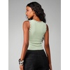 image:imageRoseSeek Womens Y2k Grommet Ribbed Knit Tank Top Mock Neck Sleeveless Summer Crop TopsMint Green