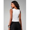 image:imageRoseSeek Womens Y2k Grommet Ribbed Knit Tank Top Mock Neck Sleeveless Summer Crop TopsWhite