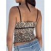image:imageRoseSeek Womens Y2k Leopard Lace Crop Camisole Tops Cheetah Tank Top  Y2K Bowknot Front Spaghetti Strap Tank TopBrown
