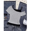 image:imageRoseSeek Womens Y2k Letter Graphic Tees Off The Shoulder Short Sleeve Summer T ShirtsBlack White