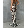 image:imageRoseSeek Womens Zebra Striped Swimsuit Coverups Skirts See Through Bodycon Maxi Beach Skirt Cover UpBlack and White