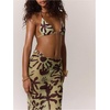image:imageRoseSeek Womens Zebra Striped Swimsuit Coverups Skirts See Through Bodycon Maxi Beach Skirt Cover UpGreen