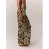 image:imageRoseSeek Womens Zebra Striped Swimsuit Coverups Skirts See Through Bodycon Maxi Beach Skirt Cover UpGreen