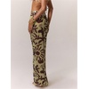 image:imageRoseSeek Womens Zebra Striped Swimsuit Coverups Skirts See Through Bodycon Maxi Beach Skirt Cover UpGreen