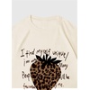 image:imageWomens Graphic Letter Tee Crew Neck Drop Shoulder Trendy Summer T Shirt Short Sleeve Vintage TopApricot and Black