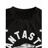 image:imageWomens Graphic Letter Tee Crew Neck Drop Shoulder Trendy Summer T Shirt Short Sleeve Vintage TopCar Print Black