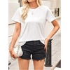 image:imageWomens Graphic Letter Tee Crew Neck Drop Shoulder Trendy Summer T Shirt Short Sleeve Vintage TopLetter Black White