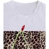 image:imageWomens Graphic Letter Tee Crew Neck Drop Shoulder Trendy Summer T Shirt Short Sleeve Vintage TopWhite Cheetah Red