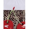image:imageWomens Graphic Letter Tee Crew Neck Drop Shoulder Trendy Summer T Shirt Short Sleeve Vintage TopWhite Cheetah Red