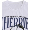 image:imageWomens Graphic Letter Tee Crew Neck Drop Shoulder Trendy Summer T Shirt Short Sleeve Vintage TopWhite With Red