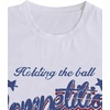 image:imageWomens Graphic Letter Tee Crew Neck Drop Shoulder Trendy Summer T Shirt Short Sleeve Vintage TopWhite and Letter Blue