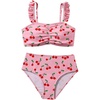image:imageRoseSeek Girls 2 Piece Cherry Print Swimwear Ruffle Trim Ruched Bathing Suits Cute SwimsuitsPink