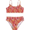 image:imageRoseSeek Girls 2 Piece Floral High Waisted Swimsuit Smocked Wireless Bathing Suit Boho Holiday Beachwear SetMulticolor Red