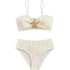 image:imageRoseSeek Girls 2 Piece Starfish Swimsuit Padded Bathing Suit Textured Spaghetti Strap Bikini SwimsuitBeige