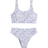 image:imageRoseSeek Girls 2 Piece Striped Bowknot Swimsuit Set Wireless Cute Bathing Suit Summer Beachwear Bikini SetsFloral Blue
