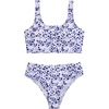 Floral Blue and White