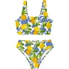 image:imageRoseSeek Girls 2 Piece Striped Bowknot Swimsuit Set Wireless Cute Bathing Suit Summer Beachwear Bikini SetsYellow and Blue