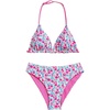 image:imageRoseSeek Girls 2 Piece Swimsuits Floral Gingham Halter Triangle Wireless Bikini Bathing SuitMulticolor