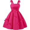 image:imageRoseSeek Girls Bowknot Ruched Cami Dress Textured Cute Party Dresses A Line DressHot Pink