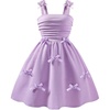 image:imageRoseSeek Girls Bowknot Ruched Cami Dress Textured Cute Party Dresses A Line DressPurple