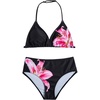 image:imageRoseSeek Girls Floral Halter Swimsuit High Waisted Triangle Boho 2 Piece Bikini Bathing Suit SwimwearBlack