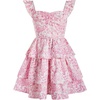 image:imageRoseSeek Girls Floral Summer Dress Ruffle Shirred High Waist Ruched Sweetheart A Line Spring DressFloral Pink
