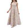 image:imageRoseSeek Girls Flowy Floral Midi Dresses Smocked Cami Sundress Beach Vacation Summer DressOrange Pink