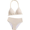 image:imageRoseSeek Girls Tie Dye Smocked 2 Piece Swimwear Sets Backless Halter Bikini Cute Brief Bathing SuitApricot