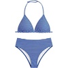 image:imageRoseSeek Girls Tie Dye Smocked 2 Piece Swimwear Sets Backless Halter Bikini Cute Brief Bathing SuitStriped Blue