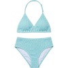 image:imageRoseSeek Girls Tie Dye Smocked 2 Piece Swimwear Sets Backless Halter Bikini Cute Brief Bathing SuitTeal Blue