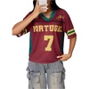 image:imageRoseSeek Jersey Shirts for Women Number Graphic Print Mesh Color Block V Neck Short Sleeve Football Jerseys TShirtRed and Yellow